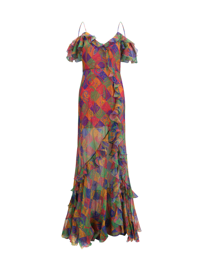 Etro Etro Long Silk Dress Multicolor Women - World Class Fashion