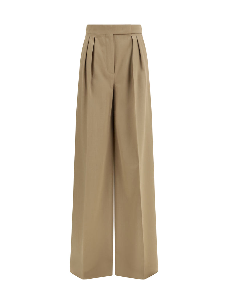 Max Mara Max Mara Quorum Virgin Wool Pants Nocciola - World Class Fashion