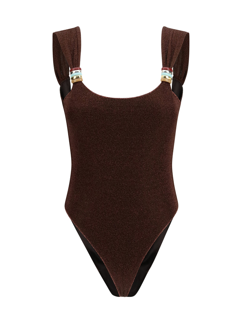 Oséree Oséree Lumière Multi Ring Maillot One Piece Chocolate - World Class Fashion