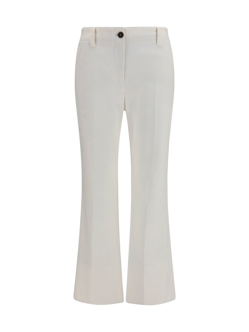 Brunello Cucinelli Brunello Cucinelli Slim Flared Pants Off White - World Class Fashion