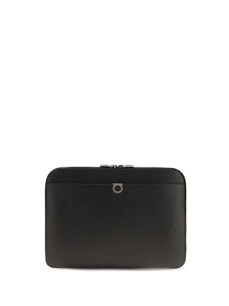 Ferragamo Ferragamo Gancini Document Holder Black - World Class Fashion