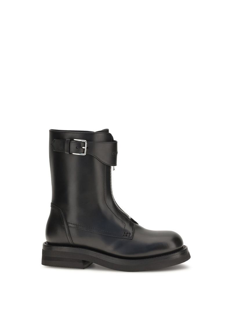 Alexander McQueen Alexander McQueen Botas de cuero negras para mujer - World Class Fashion