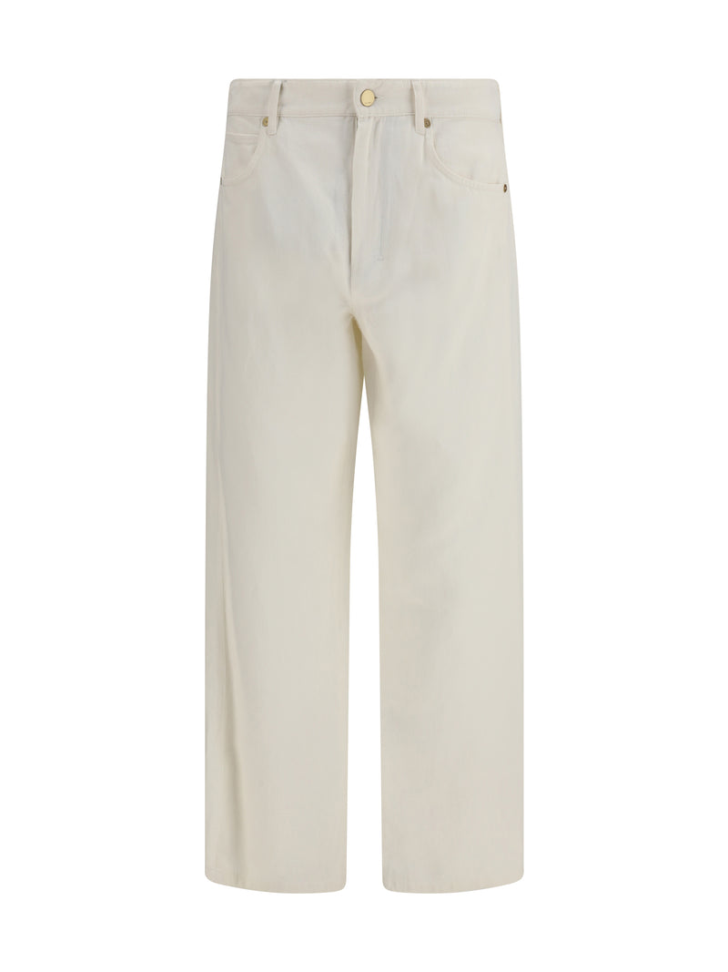 's Maxmara 'S Maxmara Cotton Linen Pants Bianco Women - World Class Fashion