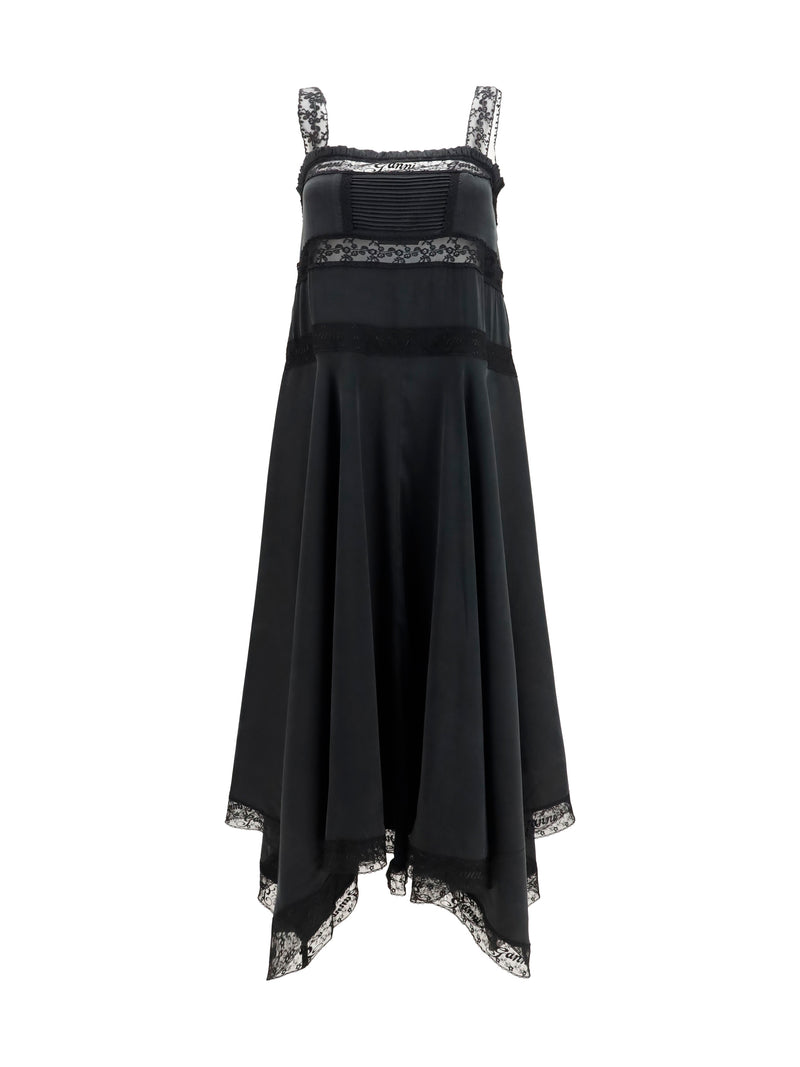 Ganni Ganni Silk Maxi Dress Black Women - World Class Fashion
