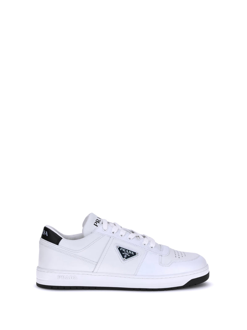 Prada Zapatillas Prada de piel con cordones Bianco+Nero - World Class Fashion
