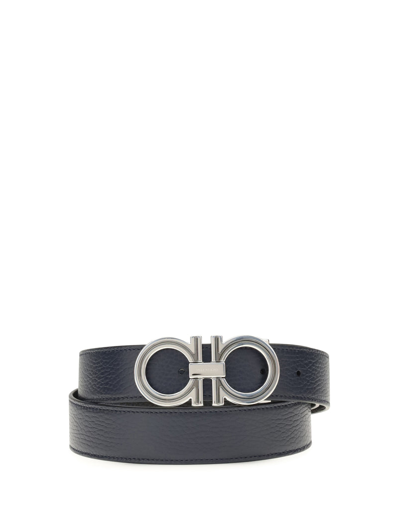 Ferragamo Cinturón Reversible de Piel Ferragamo Azul Marino Nuevo - World Class Fashion