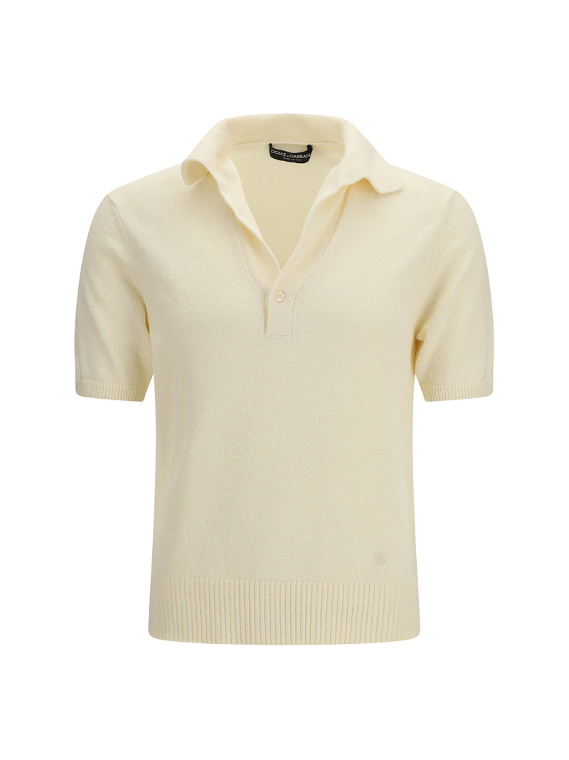 Dolce & Gabbana Dolce & Gabbana Cotton-blend Polo Shirt Beige - World Class Fashion