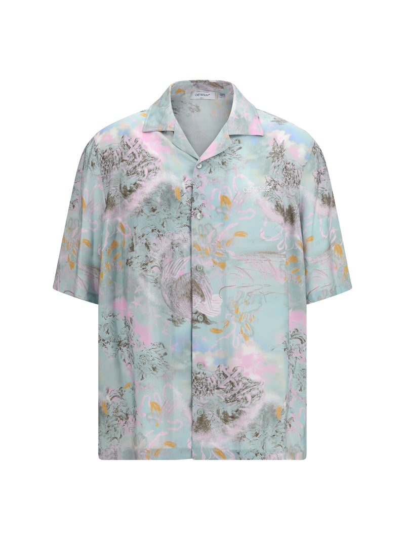 Off-white Off-white Printed Bowling Shirt Multicolor Light - World Class Fashion