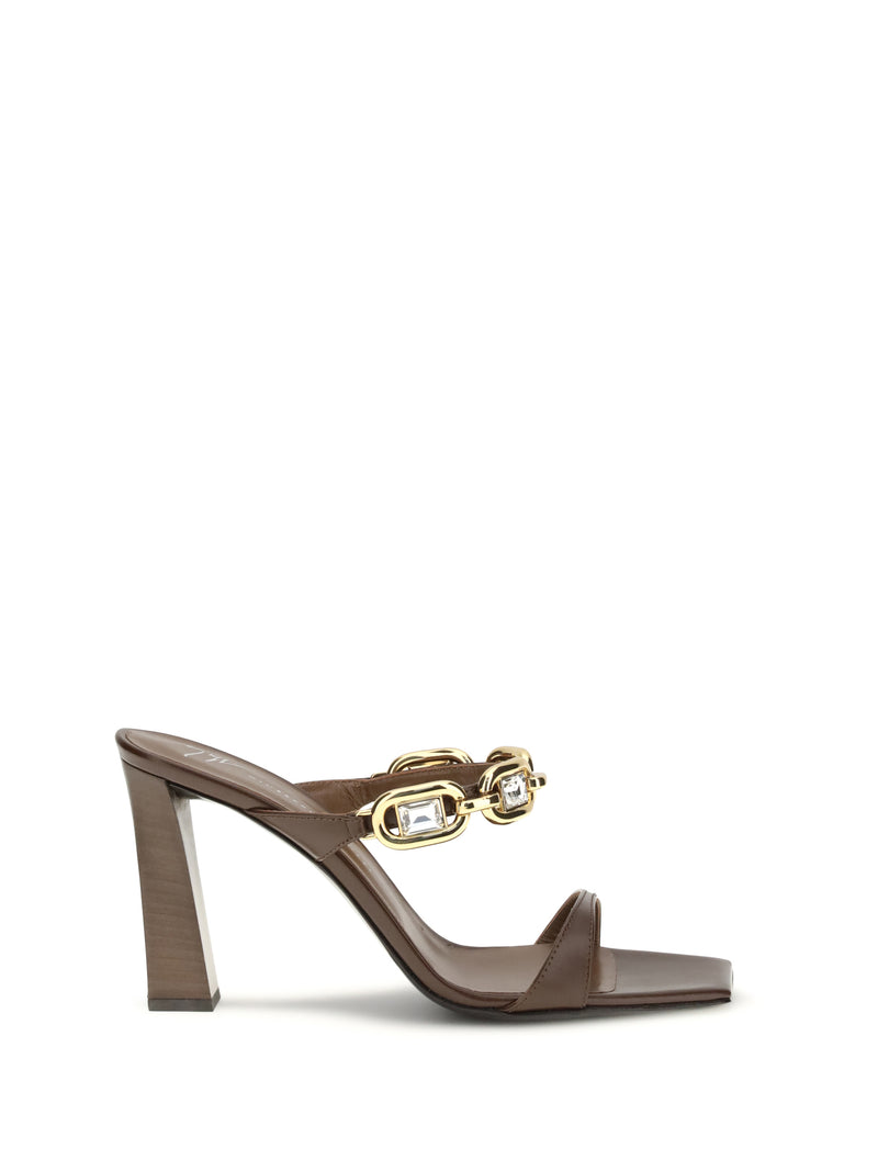 Giuseppe Zanotti Giuseppe Zanotti Muse Mules Sandals Hot Brown - World Class Fashion