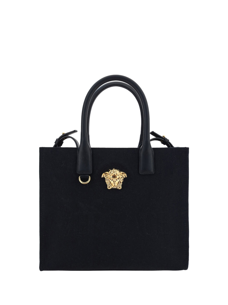 Versace Bolso de hombro de algodón negro Versace Versace dorado - World Class Fashion