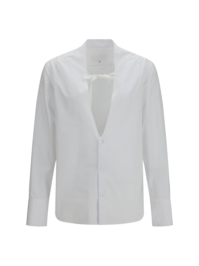 Margiela Margiela Cotton Shirt With Bow White Men - World Class Fashion