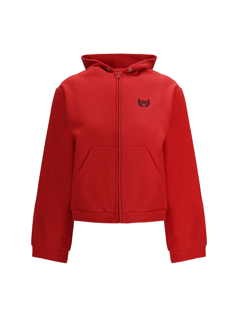 Balenciaga Balenciaga Laurel Classic Zip-up Hoodie Red/Black - World Class Fashion