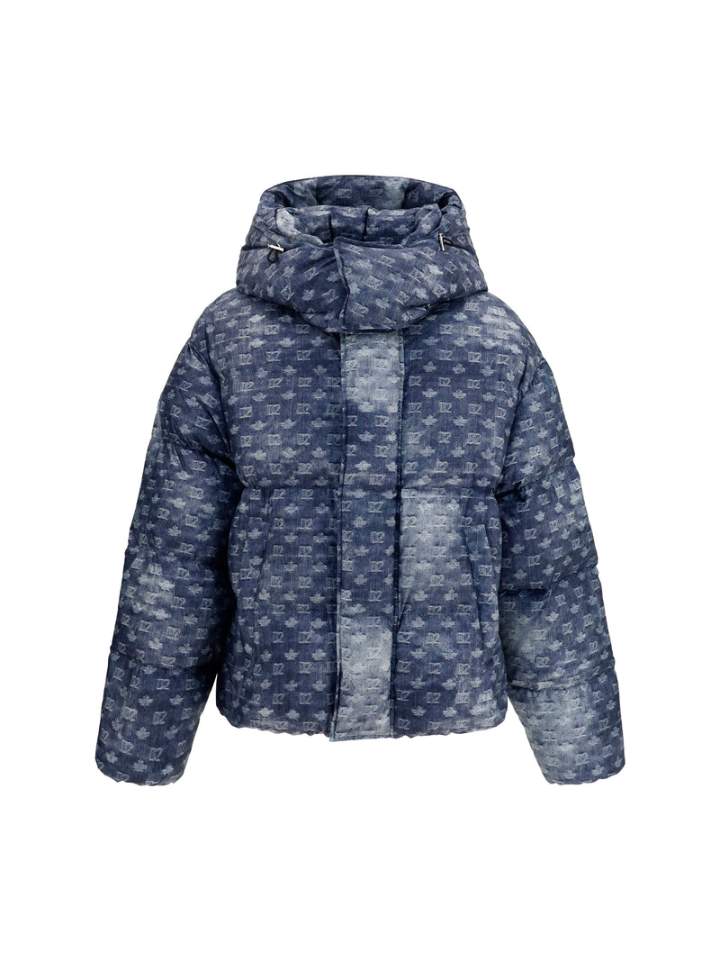 Dsquared2 Dsquared2 Monogram Puffer Jacket Light Blue - World Class Fashion