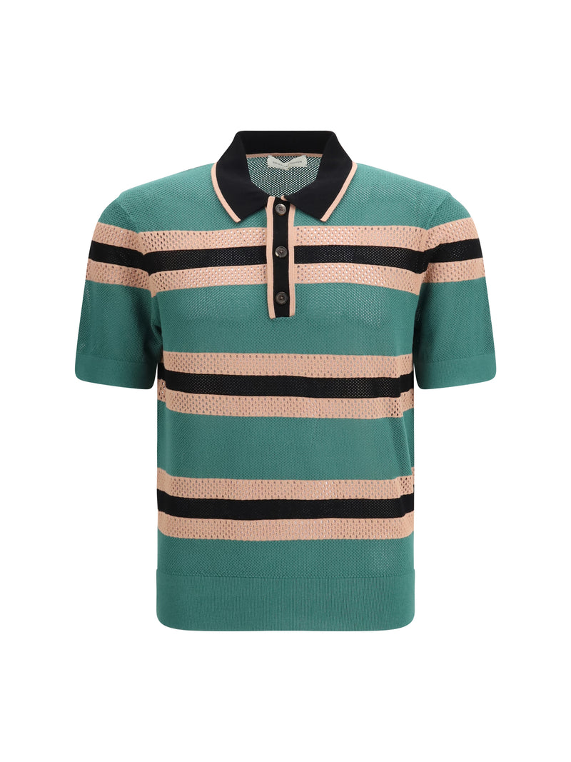 Dries Van Noten Dries Van Noten Striped Polo Shirt Pine Men - World Class Fashion