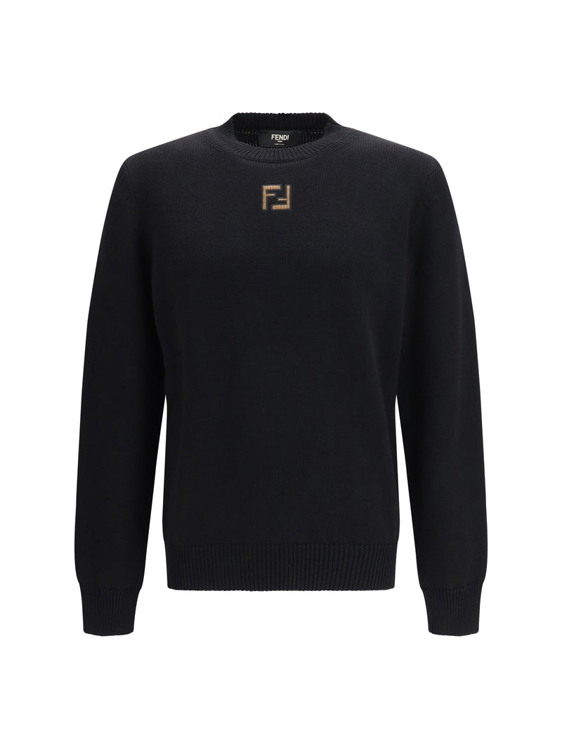 Fendi Fendi Wool Pullover Nero+Nocciola Men - World Class Fashion