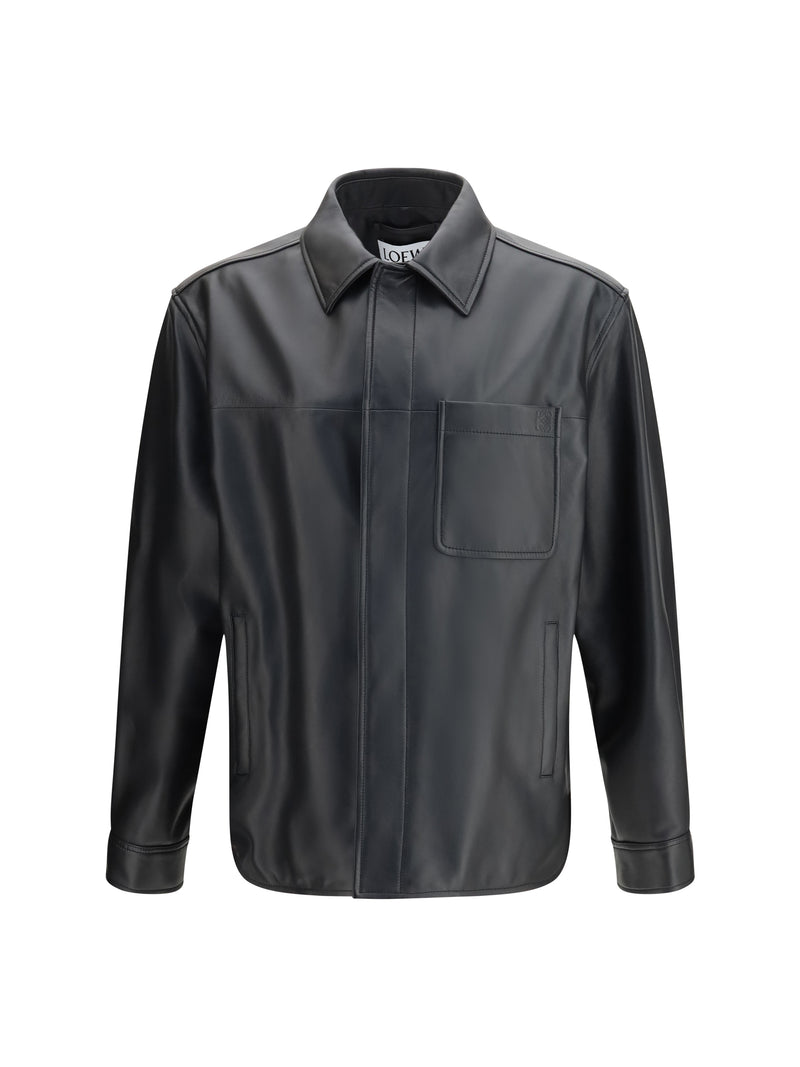 Loewe Loewe Leather Jacket Black Men - World Class Fashion