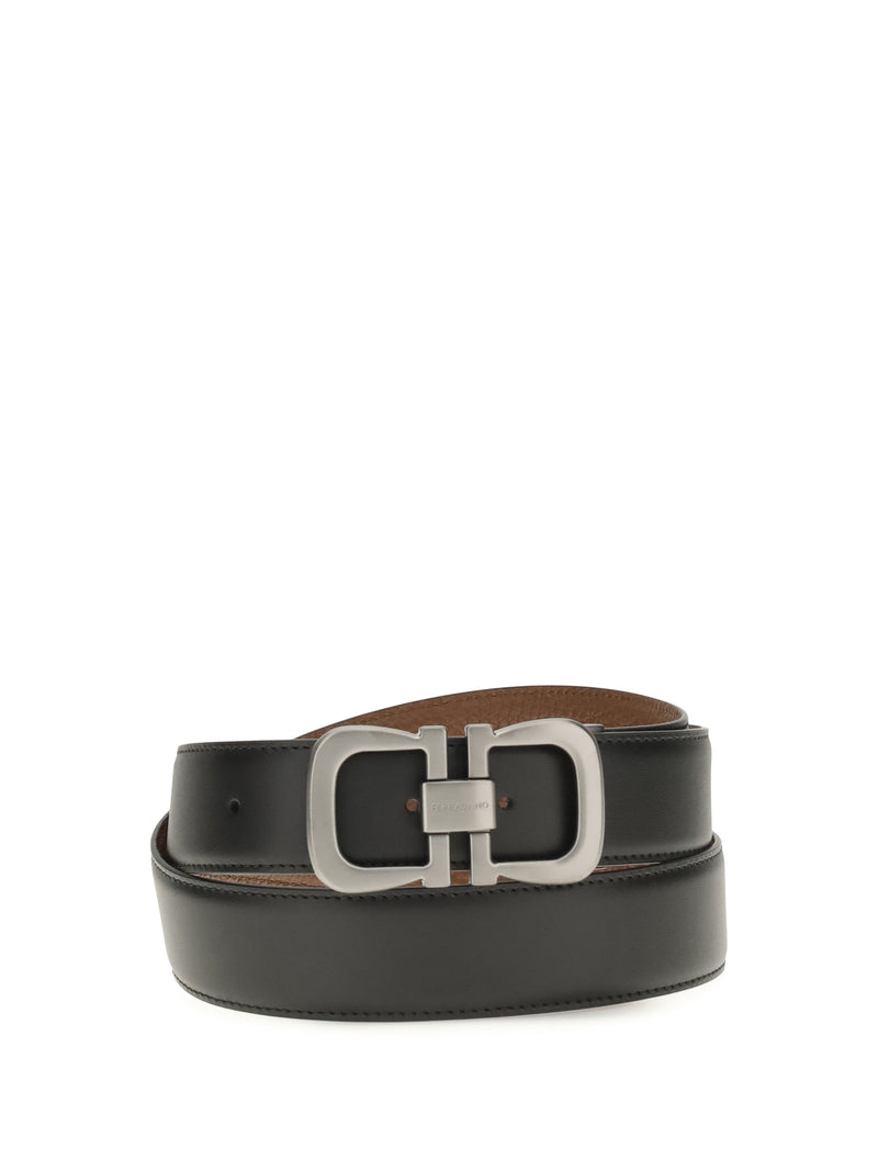 Ferragamo Cinturón reversible de piel Ferragamo, negro, para hombre - World Class Fashion
