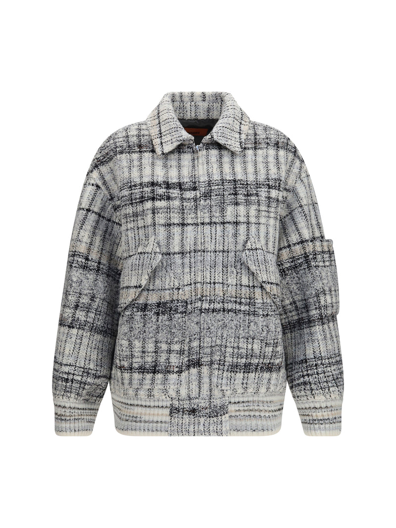 Missoni Missoni Oversized Check Wool-blend Bomber Jacket Light Tones - World Class Fashion