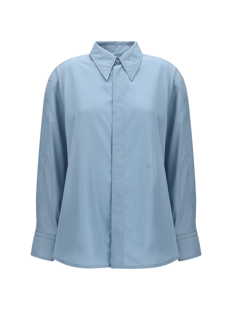 Bottega Veneta Bottega Veneta Washed Parachute Shirt Blue Gravel - World Class Fashion