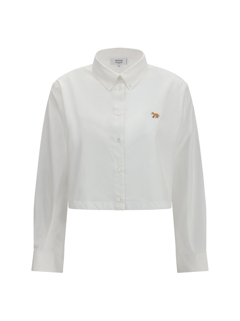 Maison Kitsuné Maison Kitsuné Baby Fox Cropped Shirt White - World Class Fashion