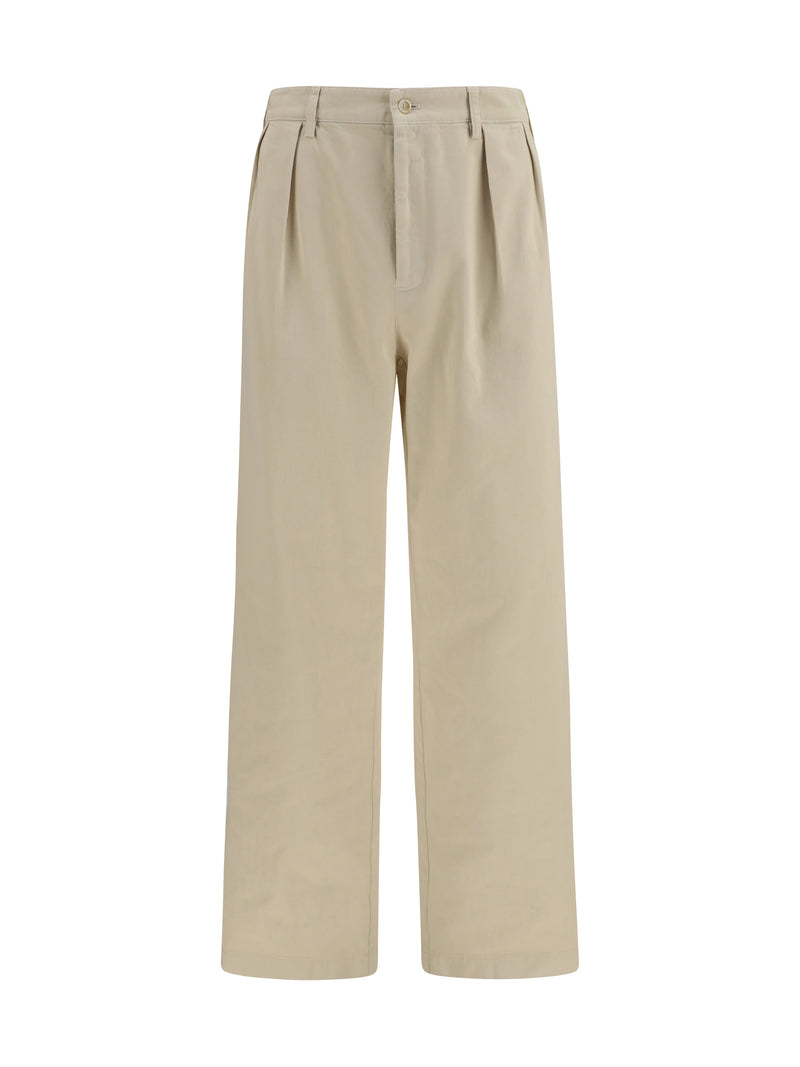 Prada Prada Straight-leg Cotton Pants Sabbia - World Class Fashion