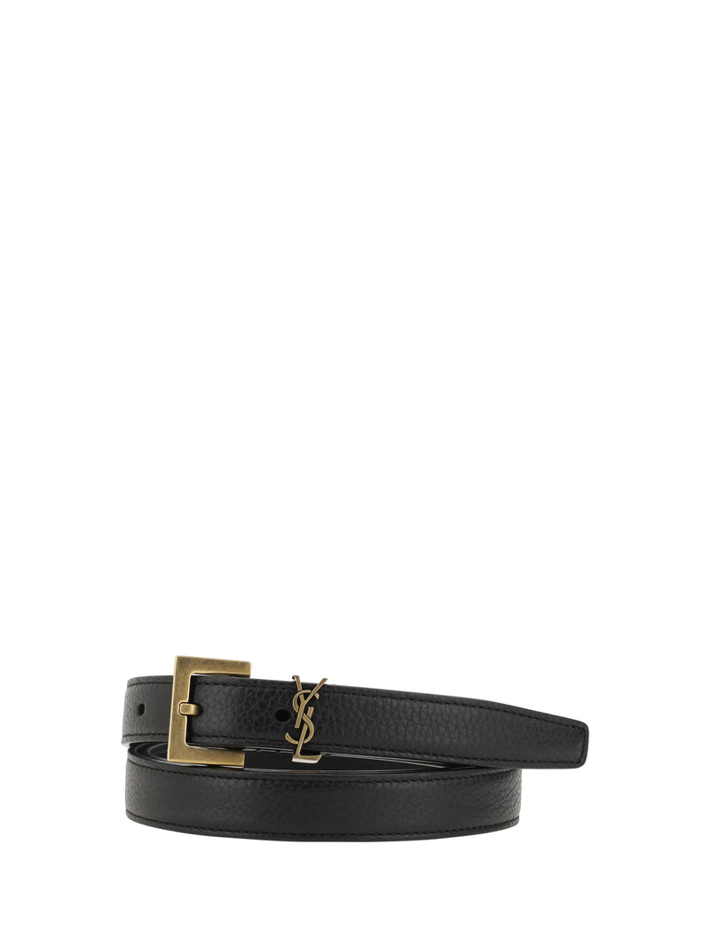 Saint Laurent Saint Laurent Leather Belt Black Men - World Class Fashion