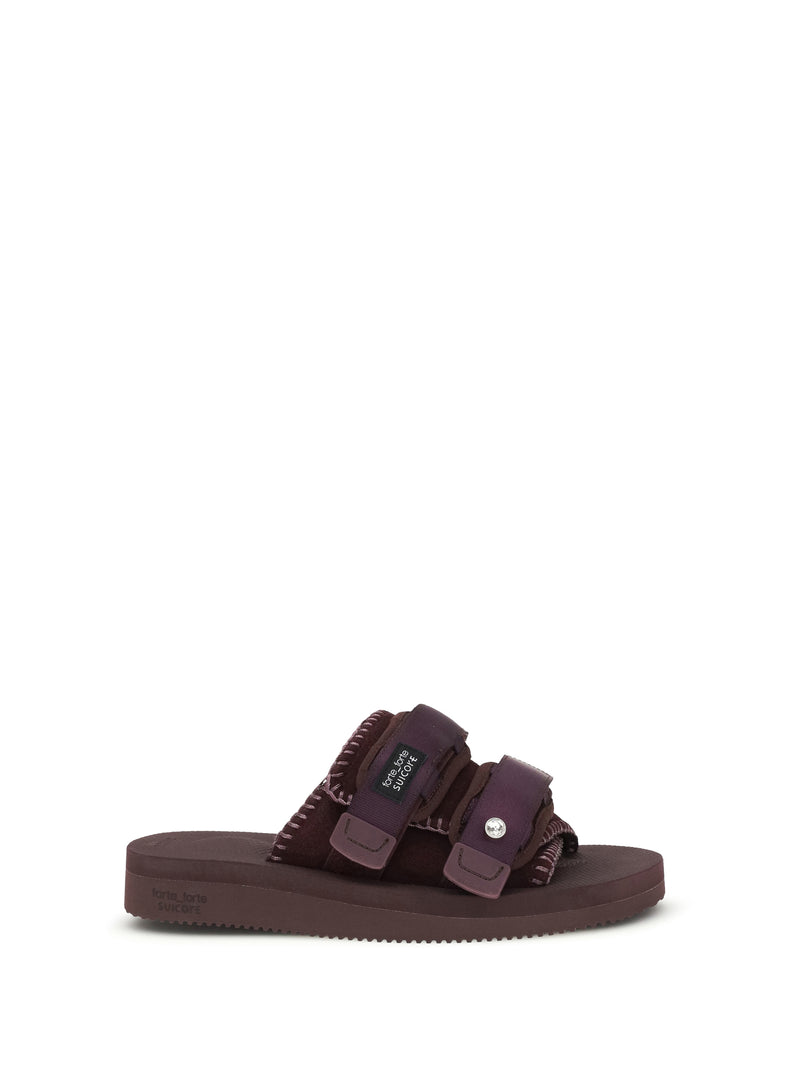 Forte_forte Forte_forte Double-strap Sandals Grape - World Class Fashion