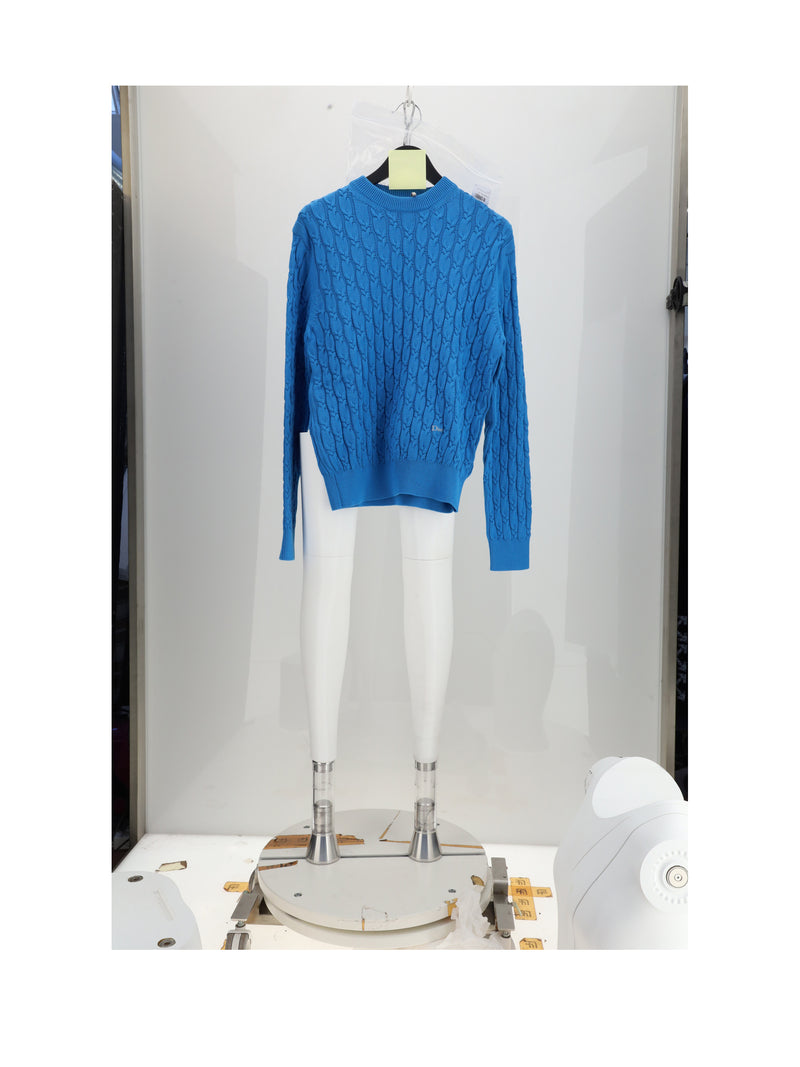 Dior Homme Dior Homme Knit Intrecciato Cotton Blue Men - World Class Fashion