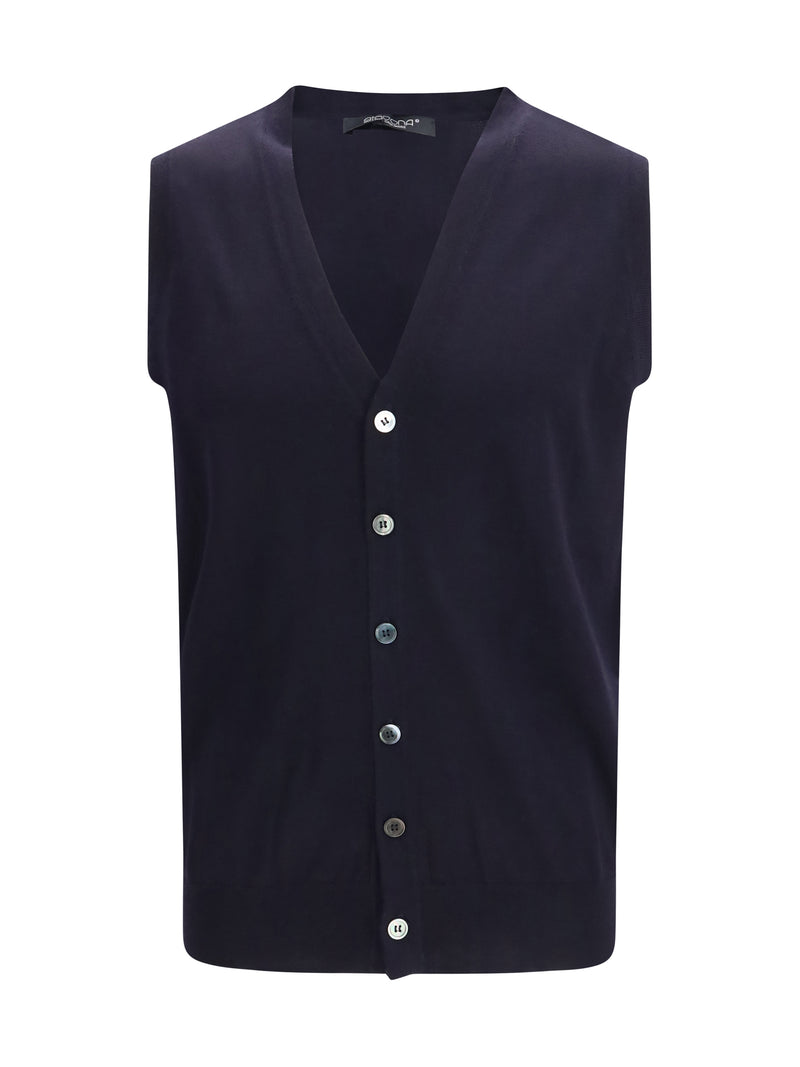 Aragona Cashmere Aragona Cashmere Merino Wool Vest Navy Men - World Class Fashion