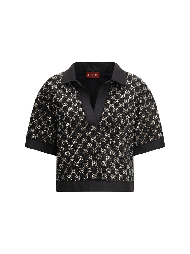 Gucci Gucci Wool Lamé Tweed Top Black - World Class Fashion