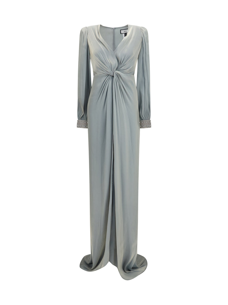 Nissa Nissa Long Crossover Dress Green - World Class Fashion