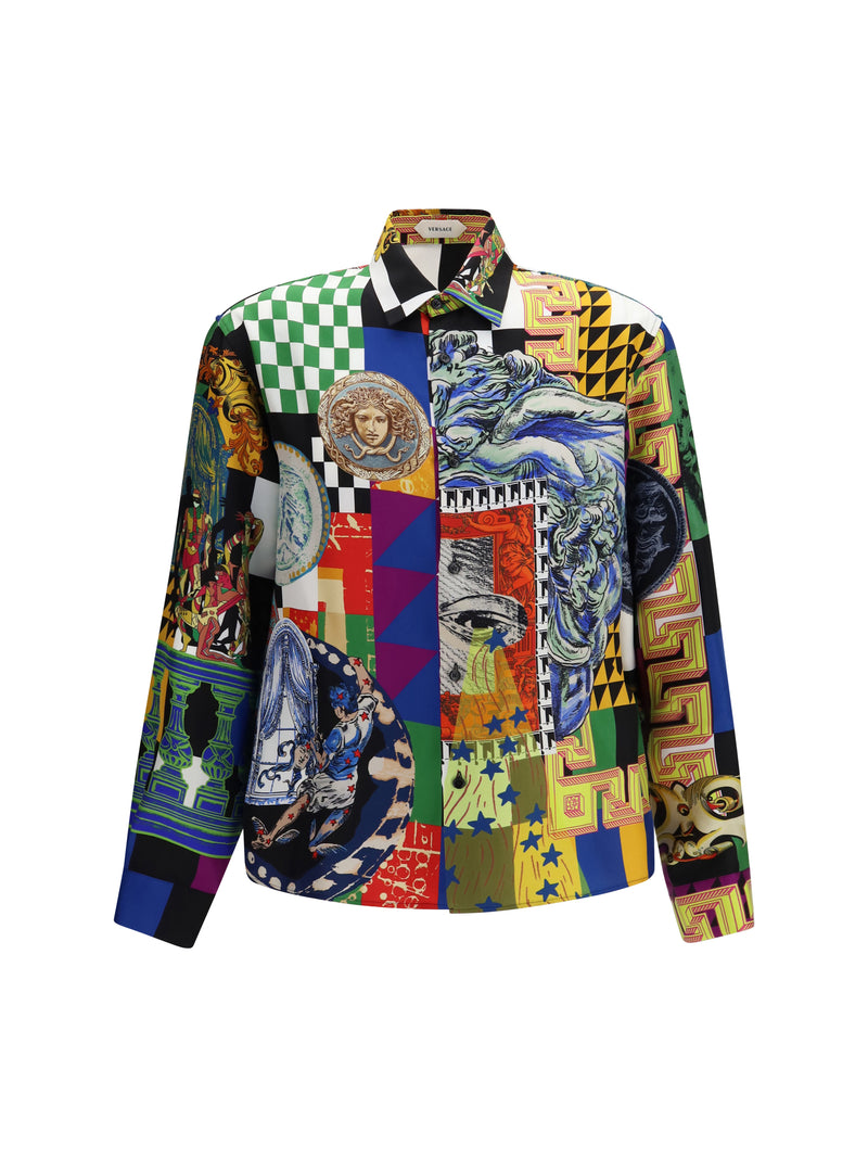 Versace Versace Medusa Print Silk Twill Shirt - World Class Fashion