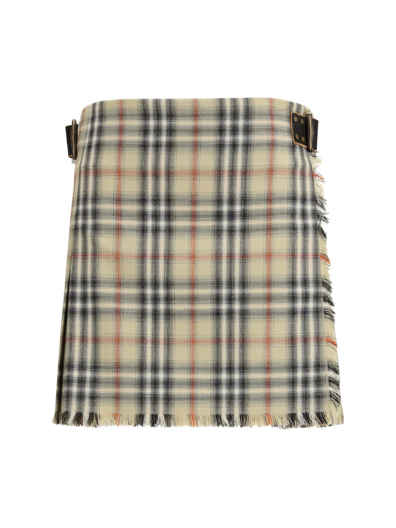 Burberry Burberry Check Wool Mini Skirt Sand IP Check - World Class Fashion