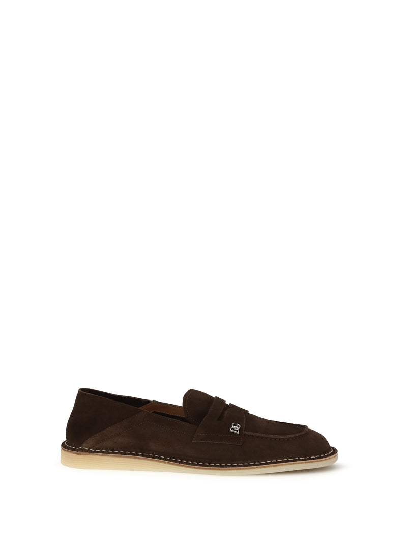 Dolce & Gabbana Dolce & Gabbana Suede Loafers Ebano 1 - World Class Fashion
