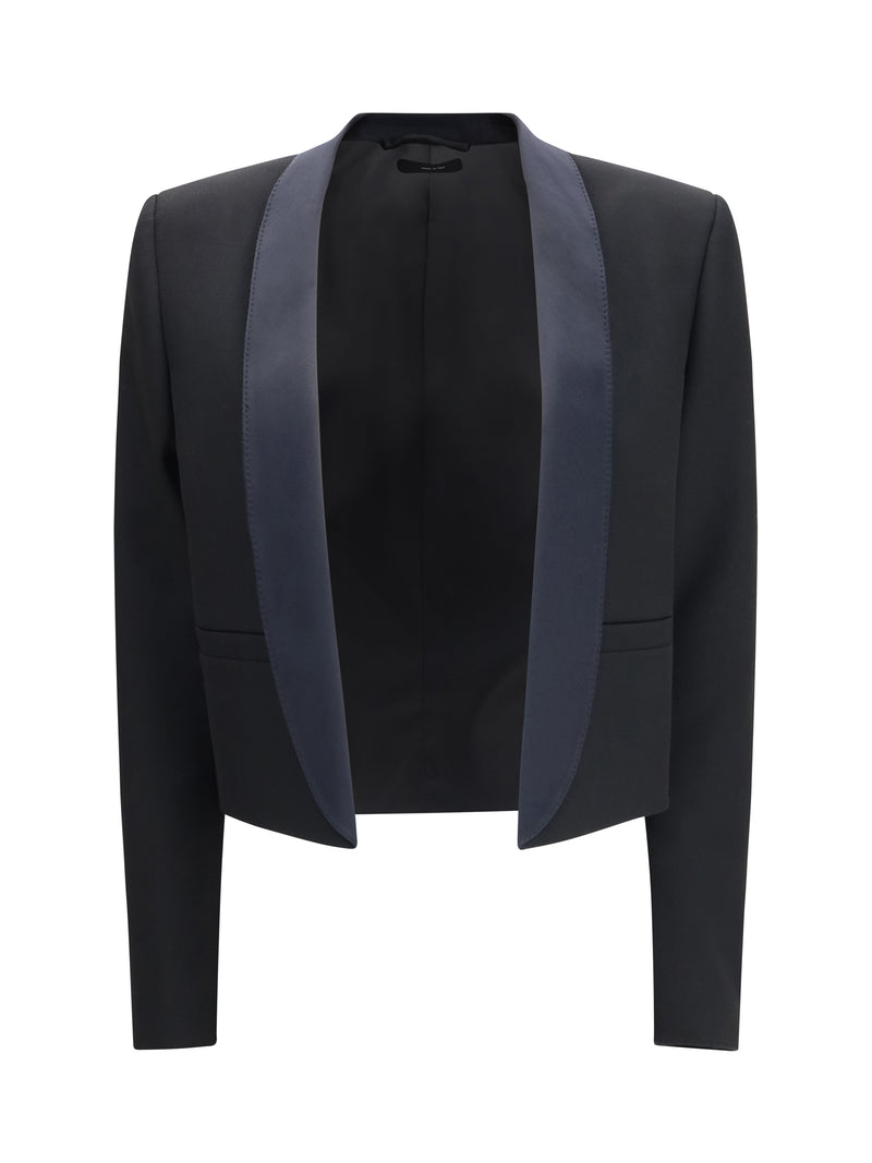 Tom Ford Tom Ford Cropped Single-breasted Jacket Black/Deep Blue Navy - World Class Fashion