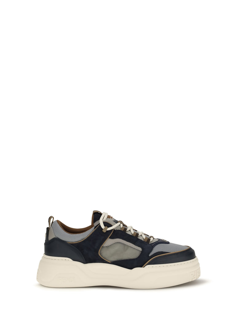 Fendi Fendi Force Sneakers Blue/Gray/Tobacco Men - World Class Fashion