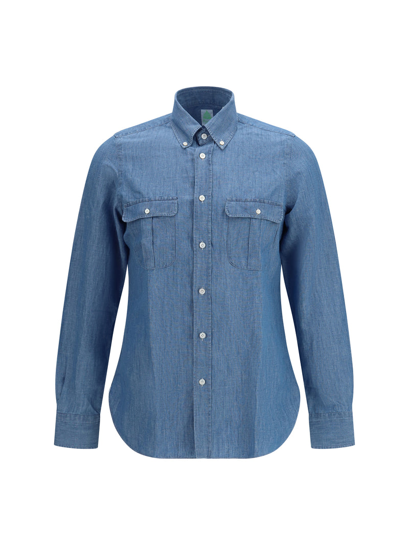 Finamore Finamore Zurigo Shirt Indigo Blu Men - World Class Fashion