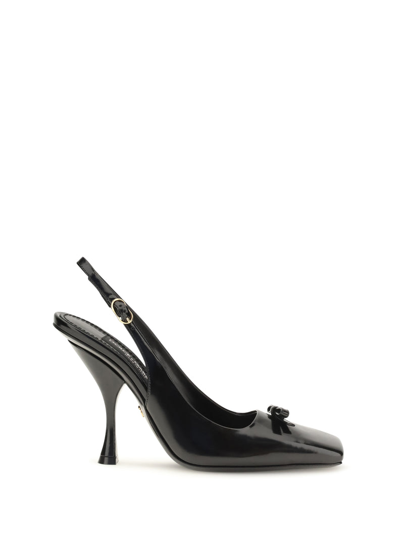 Dolce & Gabbana Dolce & Gabbana Leather Slingback Pumps Black Women - World Class Fashion