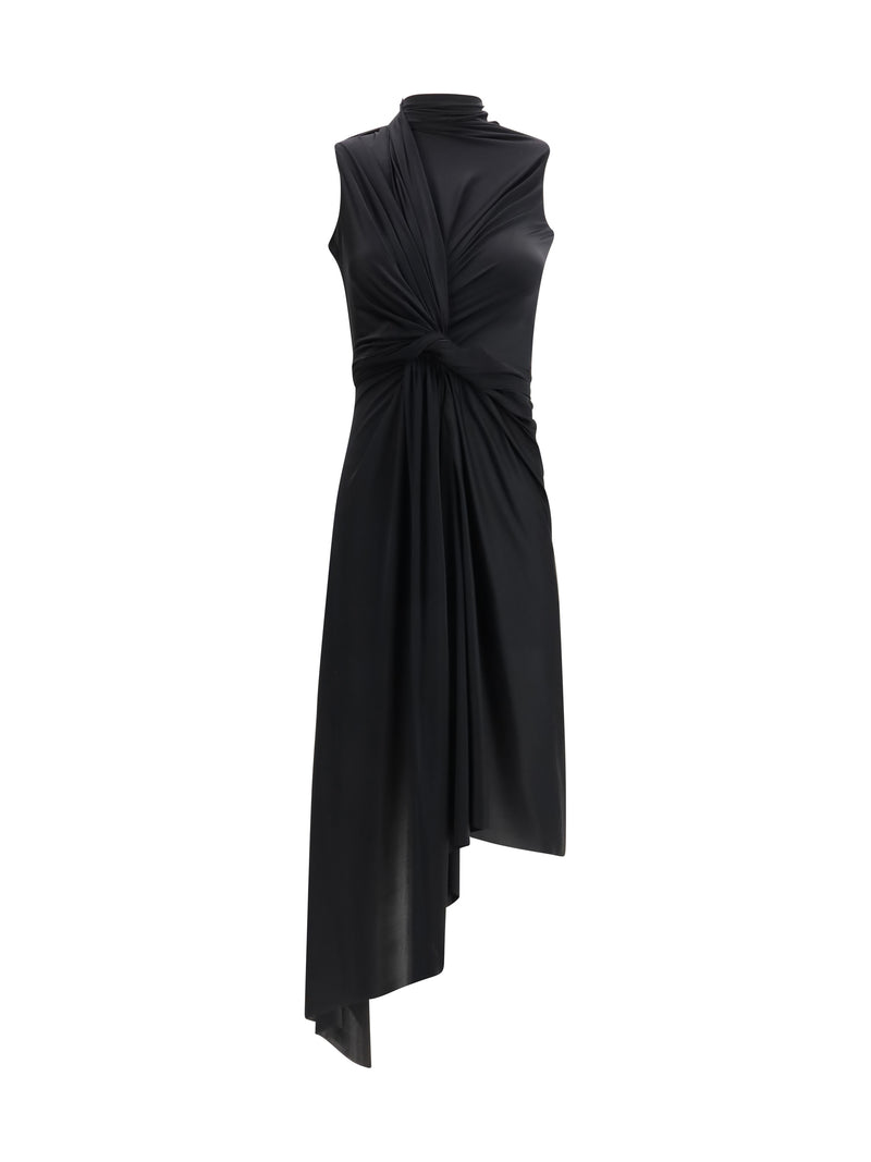Balenciaga Balenciaga Draped Midi Dress Black Women - World Class Fashion