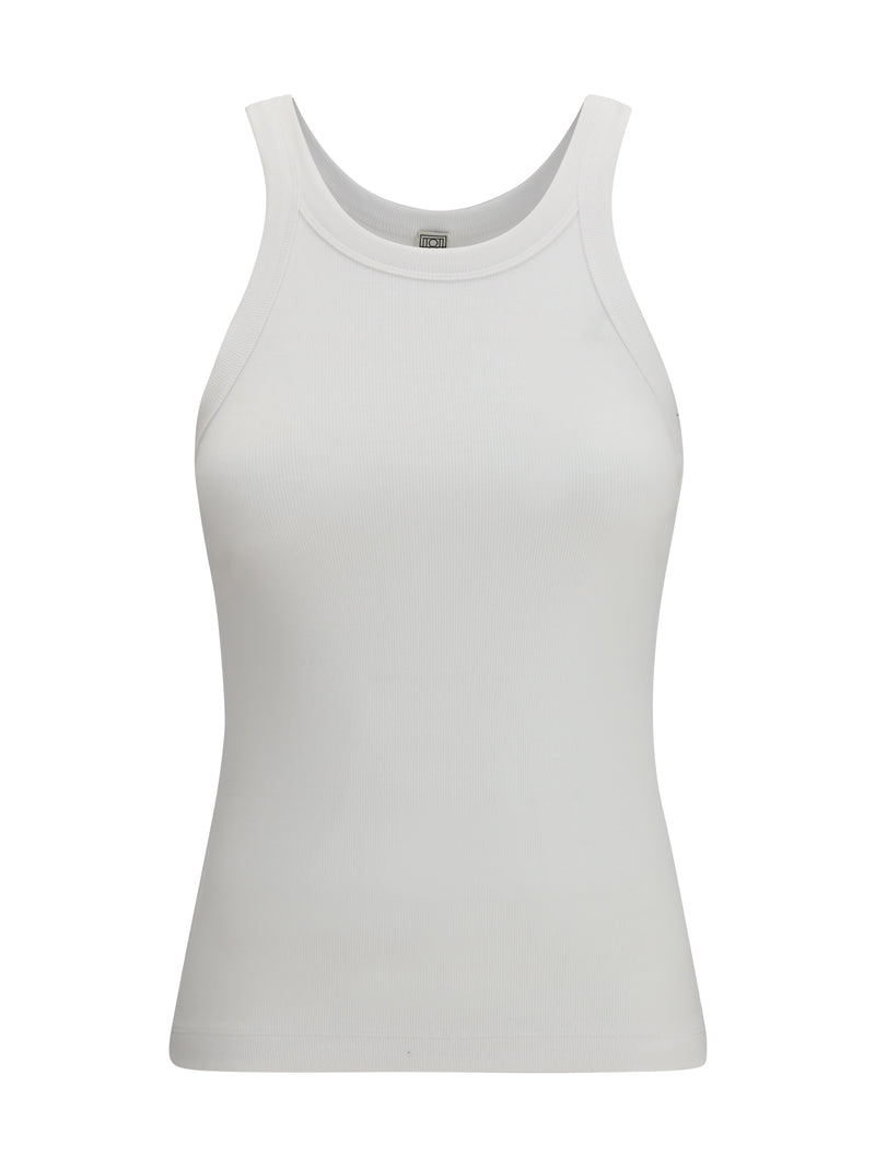 Toteme Toteme Ribbed Cotton Tank Top White - World Class Fashion