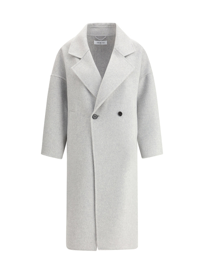 Aftercoat Aftercoat Double-breasted Long Coat Grey Women - World Class Fashion