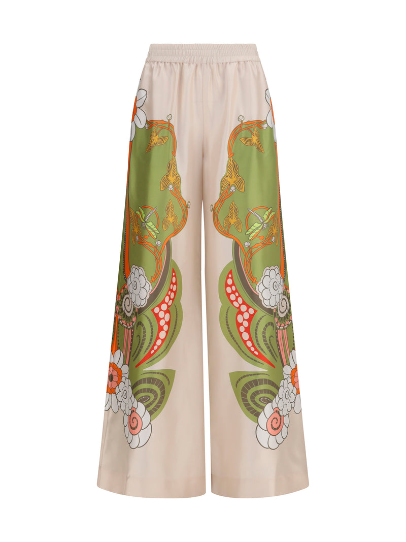 La Double J La Double J Printed Silk Palazzo Pants Ambrosia - World Class Fashion