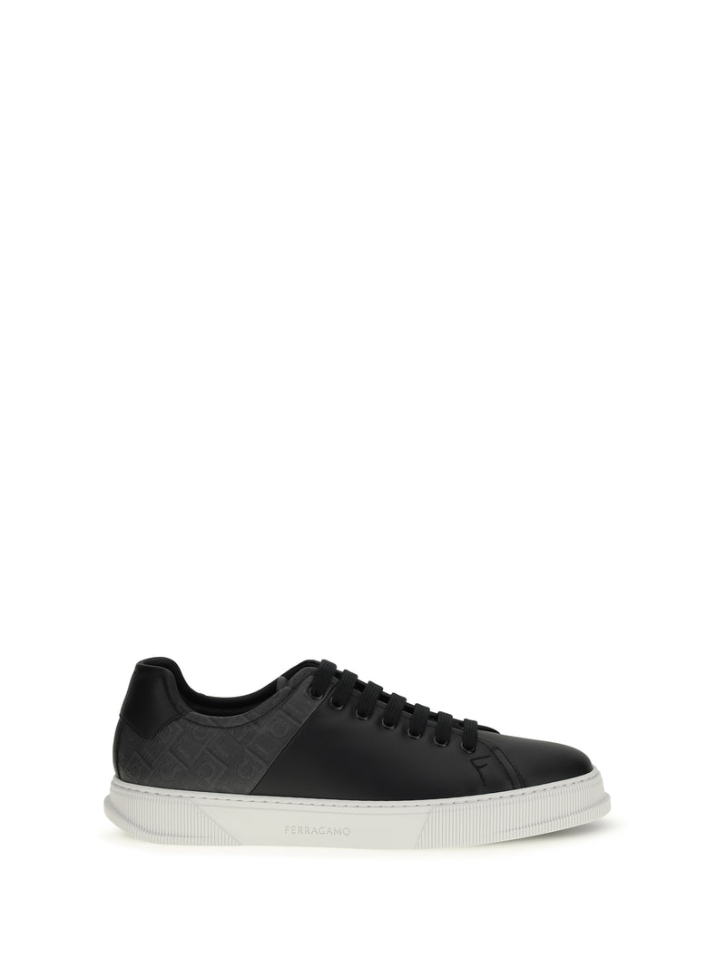 Ferragamo Ferragamo Leather Sneakers Nero Men - World Class Fashion