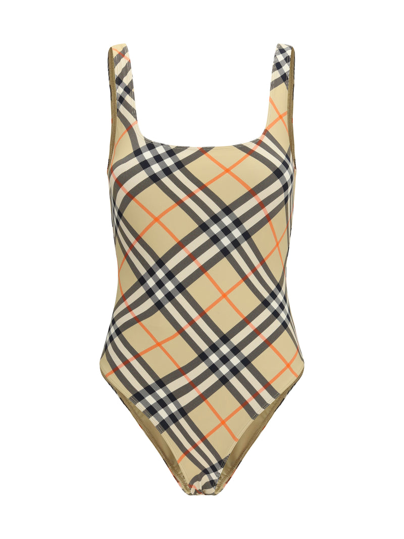 Burberry Burberry Check Swimsuit Sand IP Check Women - World Class Fashion