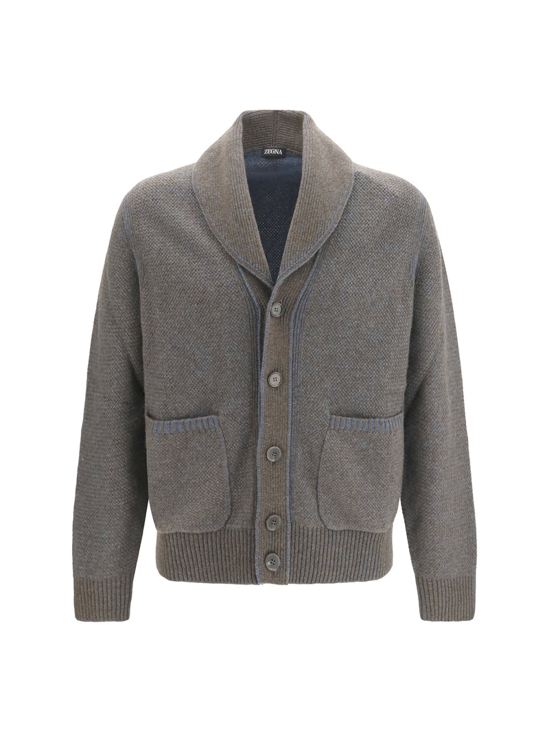 Zegna Zegna Cashmere Wool V-neck Cardigan Black Men - World Class Fashion