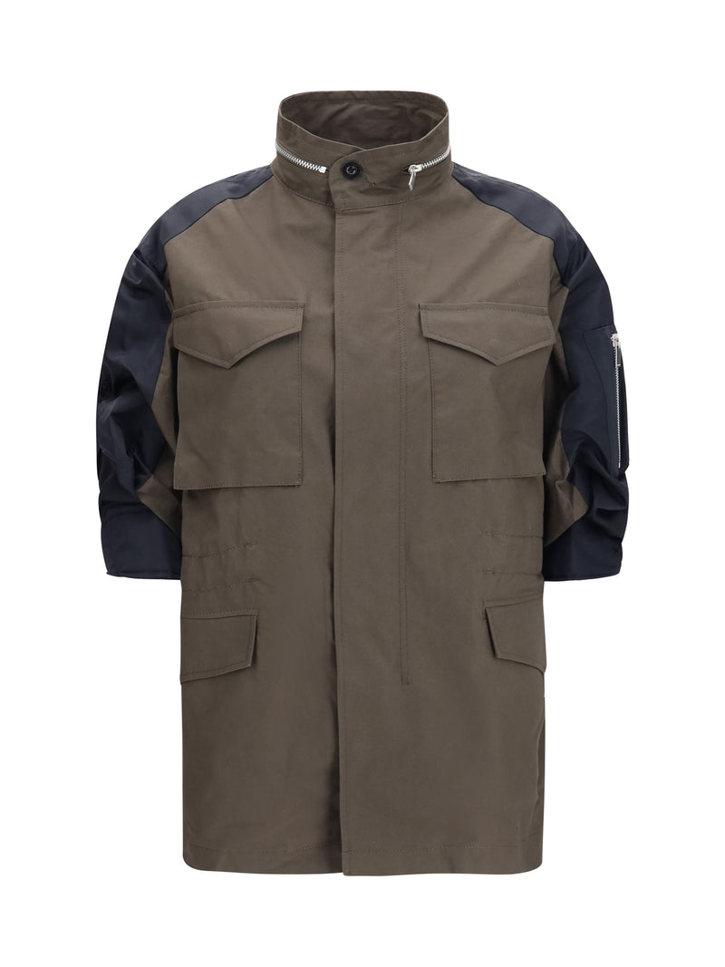 Sacai Sacai Nylon Cotton Jacket Khaki Navy Women - World Class Fashion