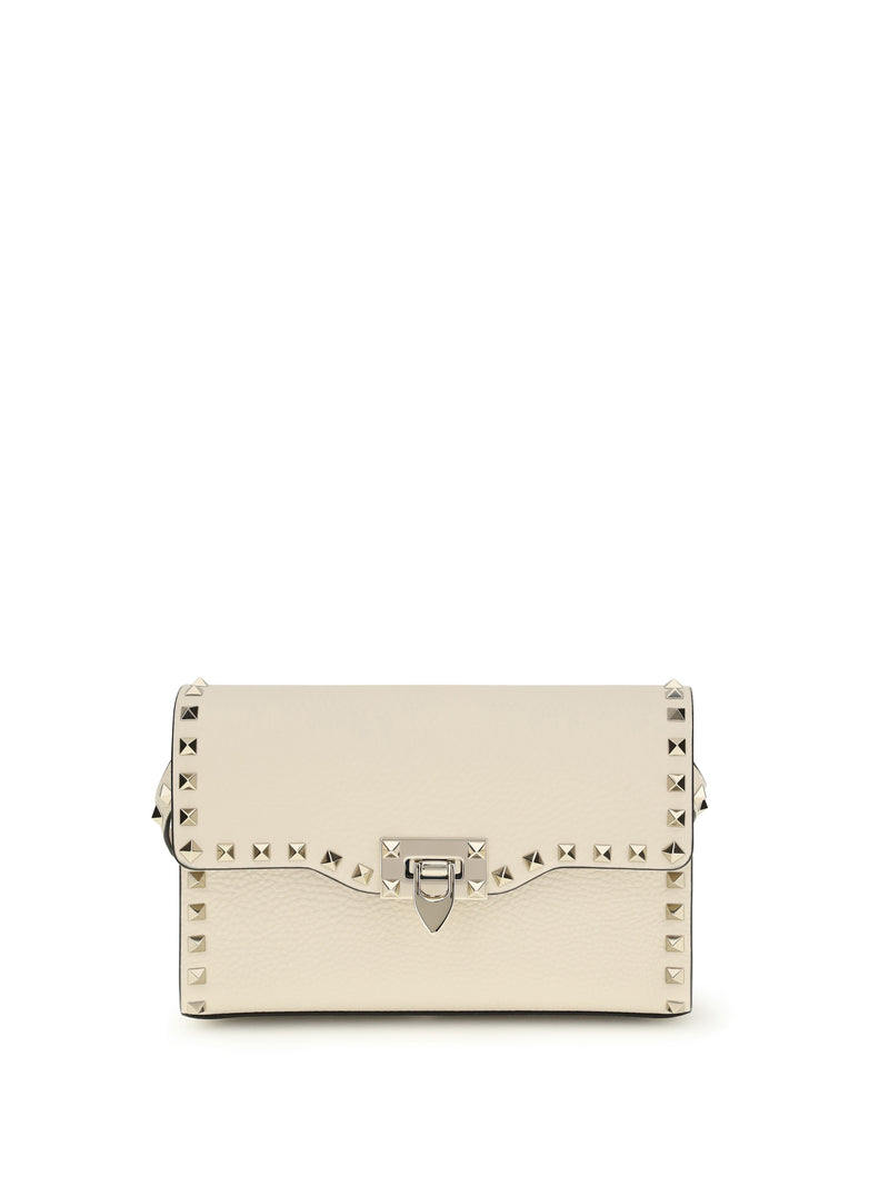 Valentino Garavani Valentino Garavani Small Rockstud Shoulder Bag Light Ivory - World Class Fashion