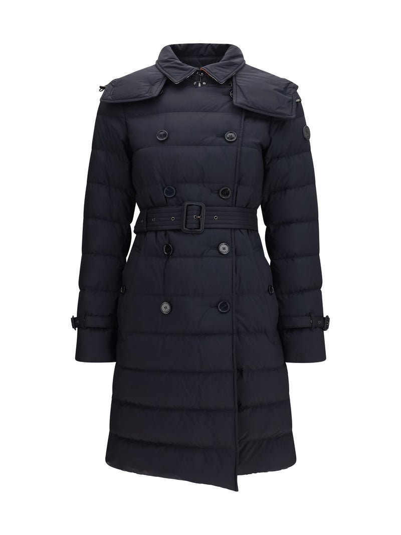 Burberry Burberry Audley Mid Length Nylon Down Jacket Black - World Class Fashion