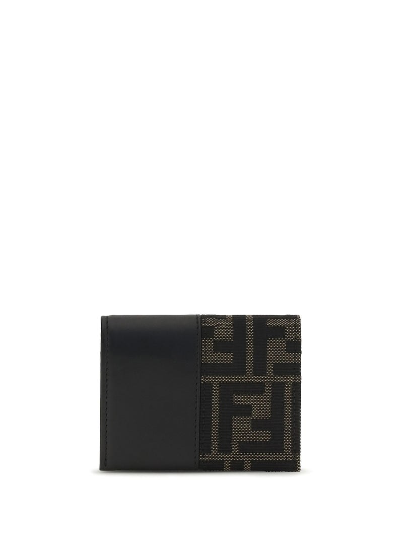 Fendi Fendi FF Jacquard Card Holder Nero+Tabacco Moro - World Class Fashion