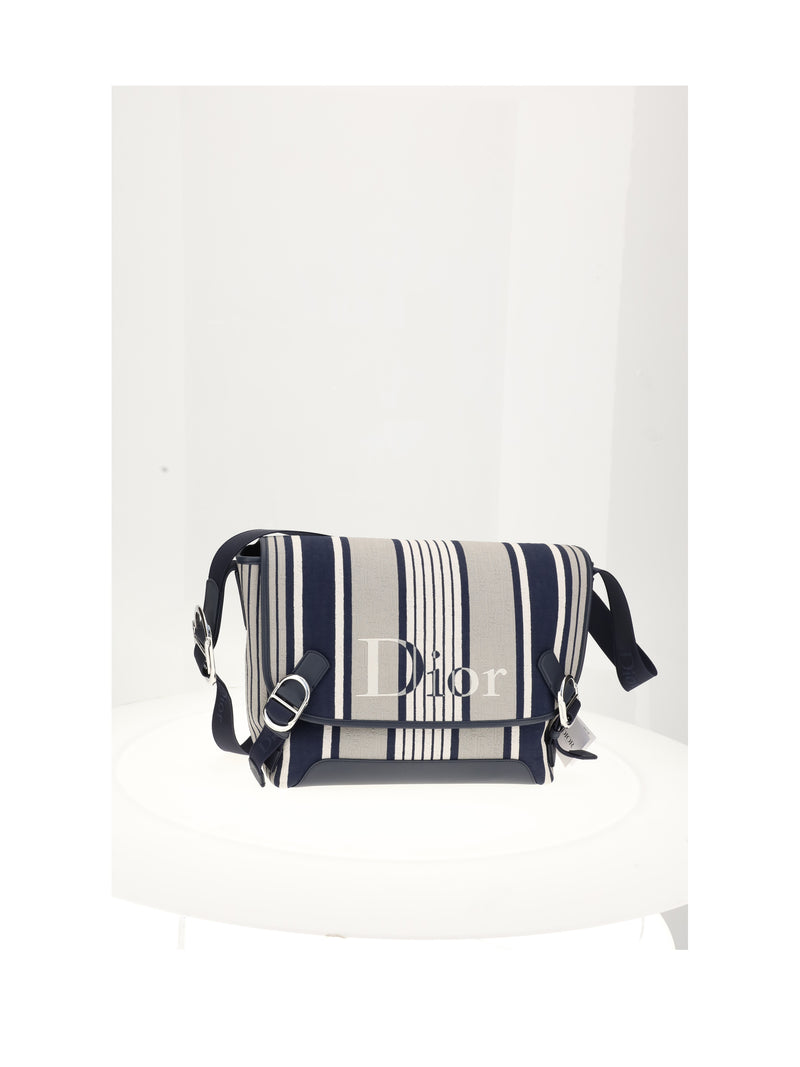 Dior Homme Dior Homme Jet Flap Messenger Stripes White/Blue - World Class Fashion